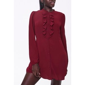 F21 Ruffle Trim Mini Dress